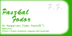 paszkal fodor business card